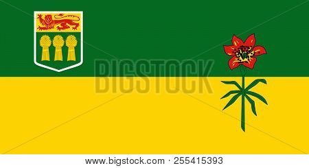 Vector Flag Of Saskatchewan Province Canada. Saskatoon, Regina