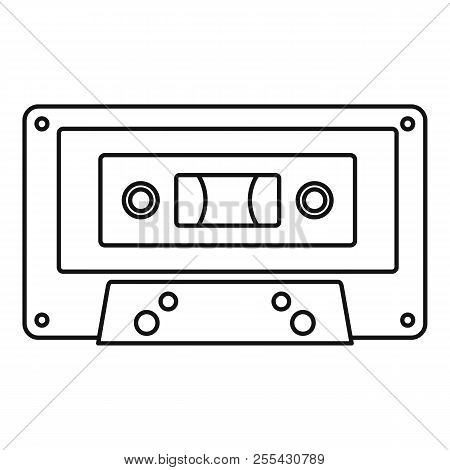Music Casette Icon. Outline Music Casette Icon For Web Design Isolated On White Background
