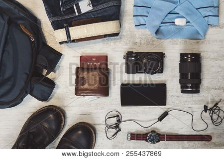 Travel Gadgets Such As Passport, Smart Phone