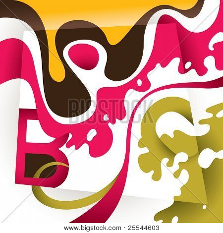 Konceptuell bakgrund med abstraktion och typografi. Vektor illustration.