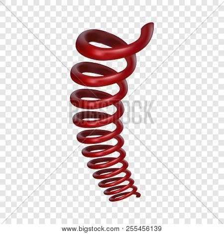 Telephone Spring Cable Mockup. Realistic Illustration Of Telephone Spring Cable Mockup For On Transp