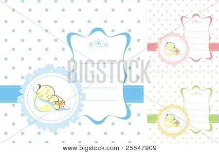 Baby kort i forskellige farver til dit valg