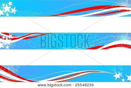 Amerikansk stil vandrette webbannere sæt