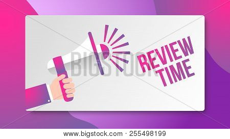 Review Time Slogan Megaphone With Modern Web Design