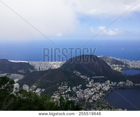 View Of Amazing Rodrigo De Freitas Lake, Catacumba Natural Park And Lagoa Neighborhood, In Rio De Ja