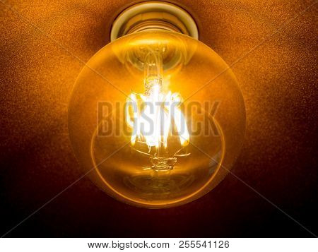 Close Up Of Old Vintage Light Bulb