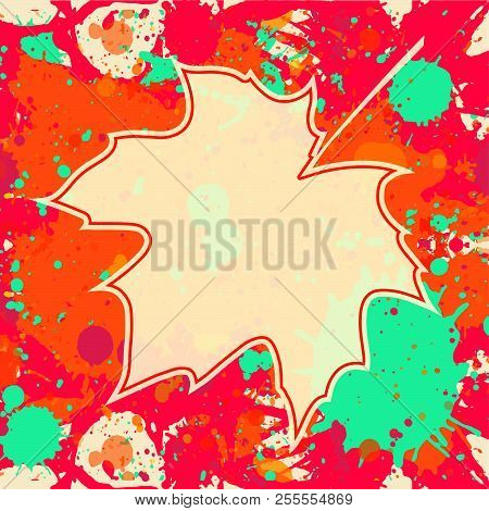 Maple Leaf Over Paint Background