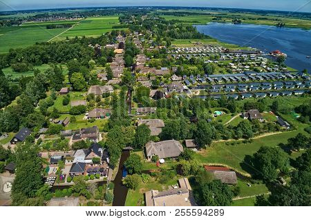 Aerial View Of Giethoorn Village In The Netherlands