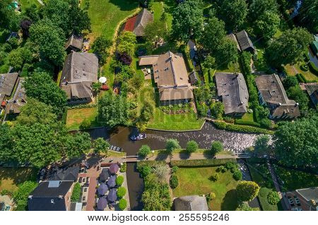 Aerial View Of Giethoorn Village In The Netherlands