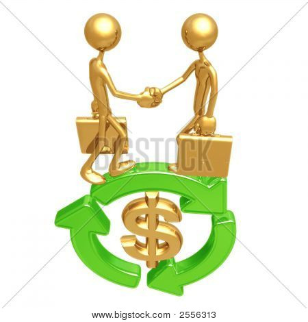 Dólar de Handshake do negócio verde
