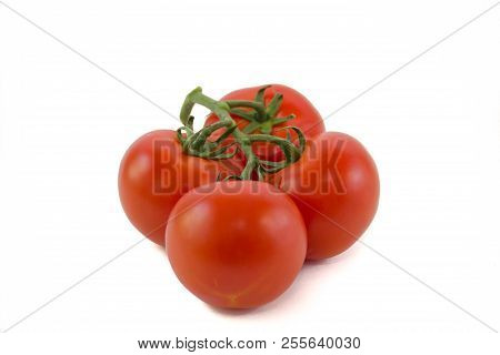 Tomatoes On A Branch Isolated On White Background. Vegetables On A White Background. Food . Healthy 