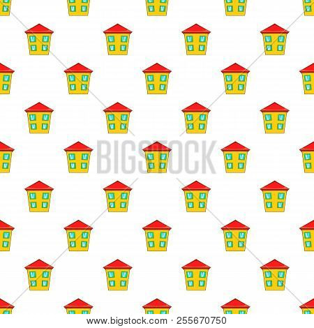 Two Storey House Pattern. Cartoon Illustration Of Two Storey House Pattern For Web
