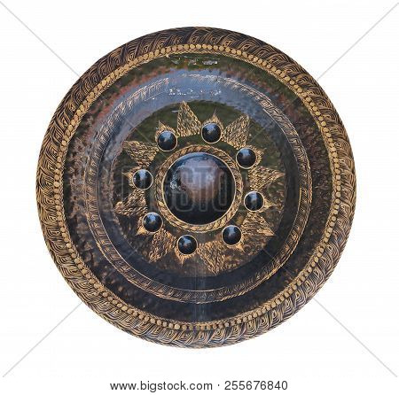 Thai Temple Gong Isolated On White Background