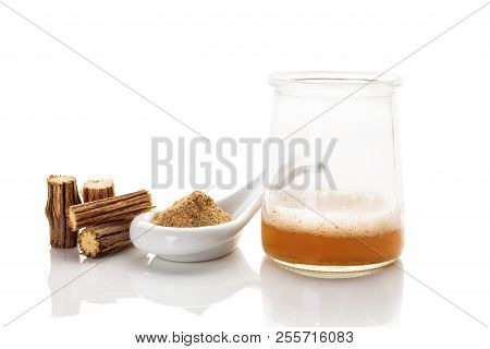 African Dream Herb Ingredients For Lucid Dreaming Isolated On White Background.