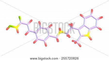 Molecular Structure Of Panobinostat Isolated On White