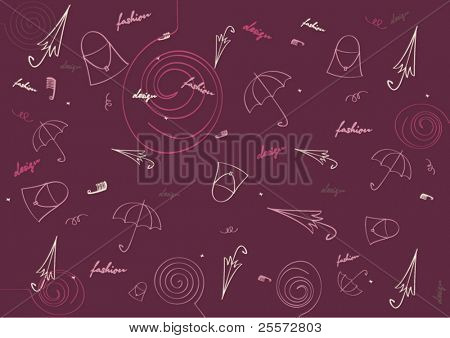 Objet womanish sur un fond rose foncé