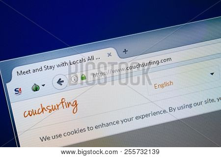 Ryazan, Russia - August 26, 2018: Homepage Of Couch Surfing Website On The Display Of Pc, Url - Couc