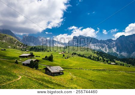 Gruppo Delle Odle, View From Col Raiser. Puez Odle Massif In Dolomites Mountains, Italy, South Tyrol