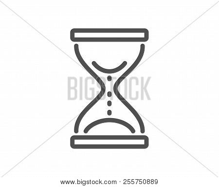 Time Hourglass Line Icon. Sand Watch Sign. Quality Design Element. Classic Style. Editable Stroke. V