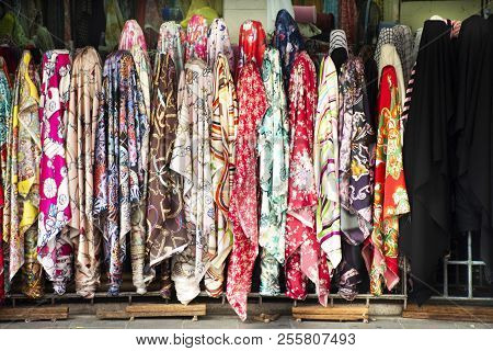 Garment And Clothes And Fabric Shop At Sampeng Plaza Market And Phahurat Or Pahurat Big Local Market