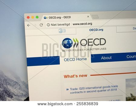 Amsterdam, The Netherlands - August 30, 2018: Website The Organisation For Economic Co-operation And
