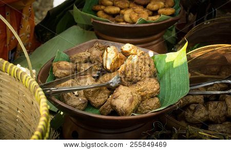 Tempe And Tahu Bacem Are The Traditional Foods From Indonesia. Made From Soya Bean Bacem Means Sweet