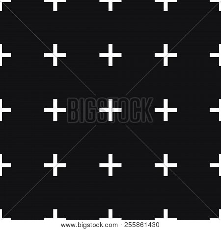 Minimalist Abstract Background. Simple Modern Printing With Pluses. Seamless Pattern With Geometric 