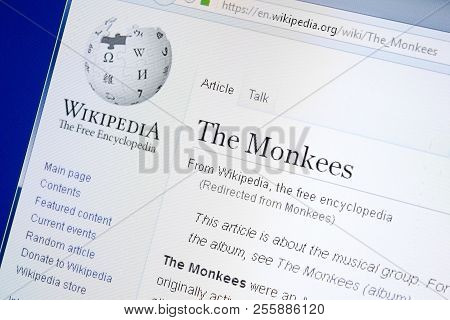 Ryazan, Russia - August 28, 2018: Wikipedia Page About The Monkees On The Display Of Pc