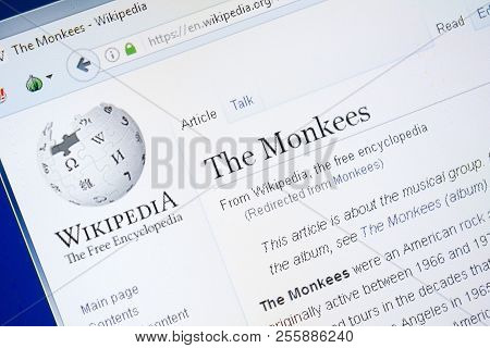 Ryazan, Russia - August 28, 2018: Wikipedia Page About The Monkees On The Display Of Pc