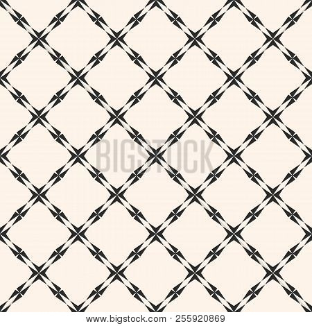 Abstract Geometric Seamless Pattern. Elegant Texture With Carved Shapes, Cross Lines, Diagonal Squar