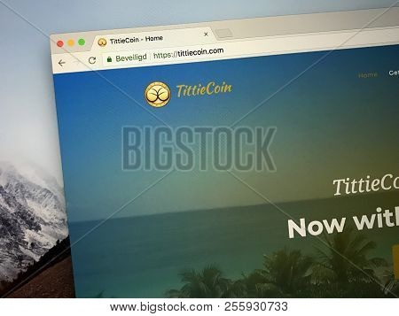 Amsterdam, The Netherlands - August 30, 2018: Website Of Tittiecoin, A Digital Crypto Currency.