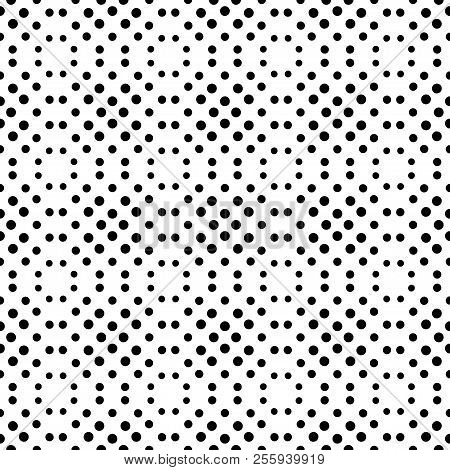 Seamless Vector Pattern, Consisting Of Black Dots Of Different Sizes.