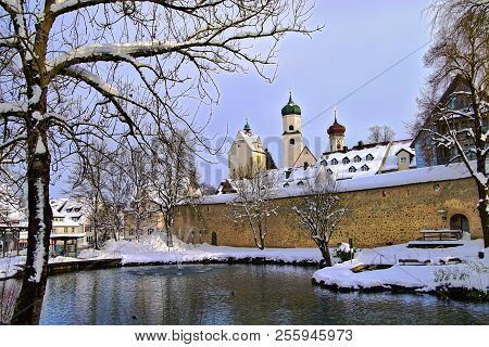 Winter View Of Isny, Bavaria, From Outside The City Walls