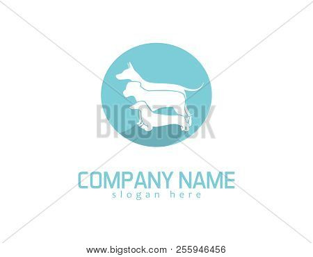 Dogs Care Logo -white Background Illustartion Design