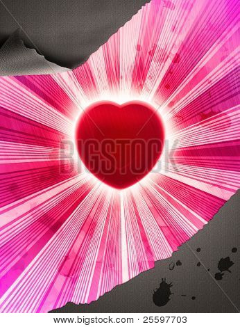 Valentine overraskelse hjerte bag papir