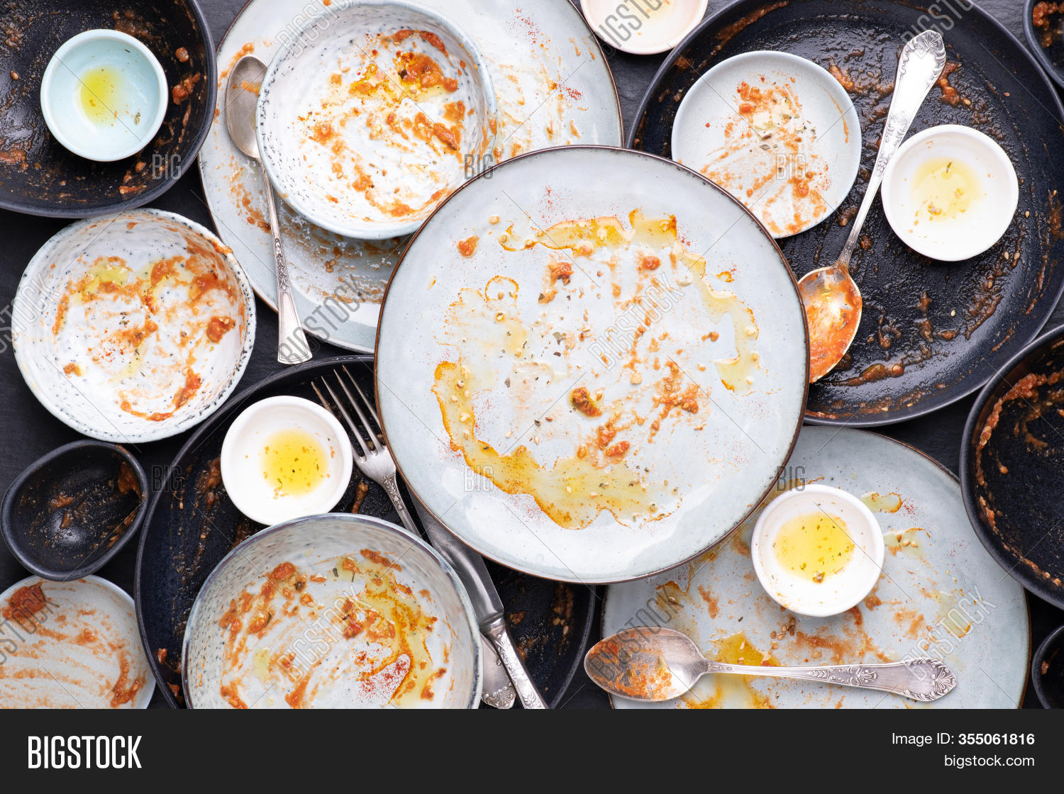 Pile Dirty Dishes Top Image & Photo (Free Trial) Bigstock