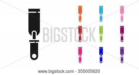Black Rasp Metal File Icon Isolated On White Background. Rasp For Working With Wood And Metal. Tool 