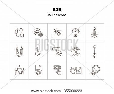 B2b Icons. Set Of Line Icons. Association, Business Partnership, Business Cooperation. Partnership C