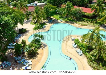 Cebu, Ph - Oct 8: Cebu White Sands Resort Swimming Pool On October 8, 2016 In Cebu, Philippines.