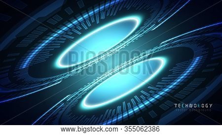 Futuristic Game Interface Technology Abstract Vector Background,ui Copy Space Cyberspace Technology 