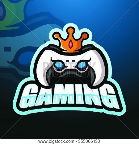 Vector Illustration Of Game King Esport Logo Design