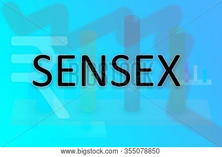 Concept Showing Of Bse Sensex Or Bombay Stock Exchange Market Going Down, Crash Or Slump In Indian E