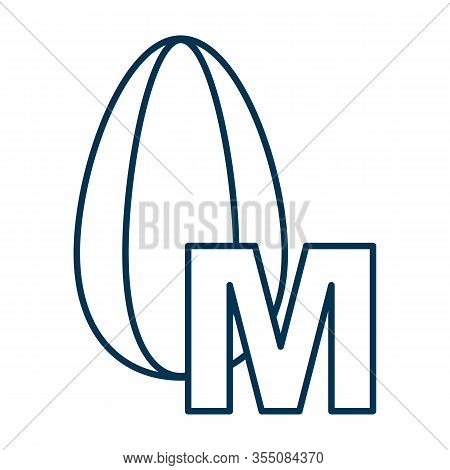 The Size Of The Seed Is M Average. Selected Grain Medium Size. Sunflower Kernel Outline Vector Icon 