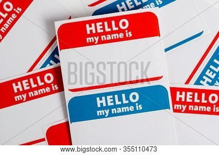 Hello my name is name badge paper aticker