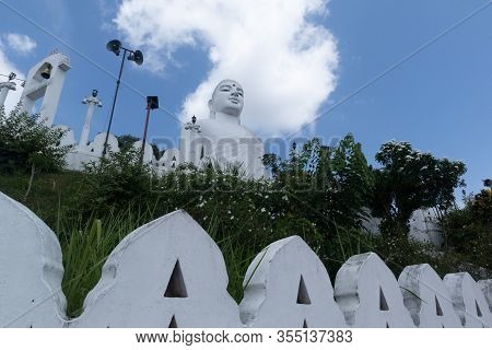 The Bahirawakanda White Buddha Statue Is Located Alongside The Sri Maha Bodhi Temple Which Is On The