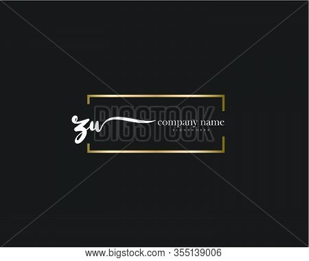 Zw Initial Handwriting Minimalist Logo Vector. Logo For Beauty, Skincare, Fashion And Business