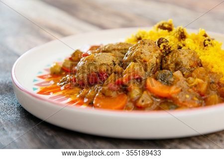 Moroccan beef kefta meatballs meatball and semolina