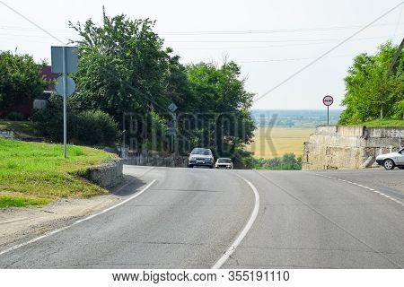 Stavropol, Russia - June 13, 2019: The Road Crossing Is Adjacent To Secondary Road.