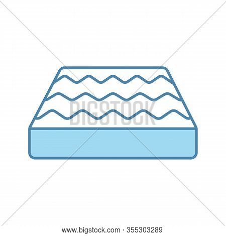 Orthopedic Bed Mattress Color Icon. Memory Foam, Latex, Innerspring Mattress. Bedding. Isolated Vect