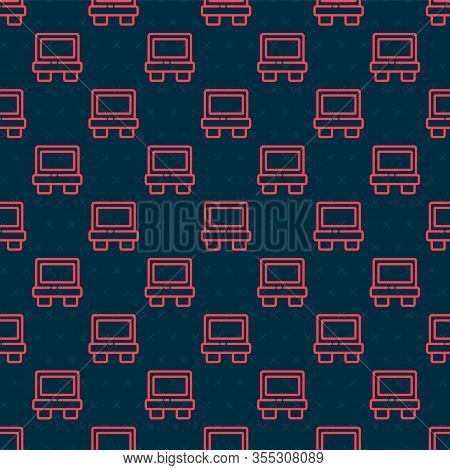 Red Line Fuse Of Electrical Protection Component Icon Isolated Seamless Pattern On Black Background.